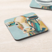 Kleurrijke Koe Bier Onderzetter (Linkerzijde)