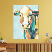 Kleurrijke Koe Canvas Afdruk (Insitu (Woonkamer))