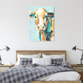 Kleurrijke Koe Canvas Afdruk (Insitu (Slaapkamer))