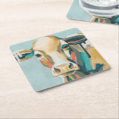 Kleurrijke Koe Kartonnen Onderzetters (Schuin)