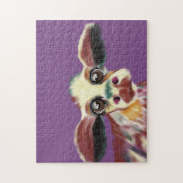 kleurrijke koe met zielenpuzzel legpuzzel