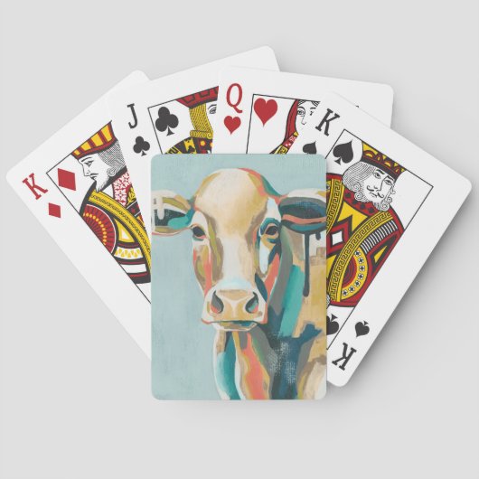 Kleurrijke Koe Pokerkaarten (Achterkant)