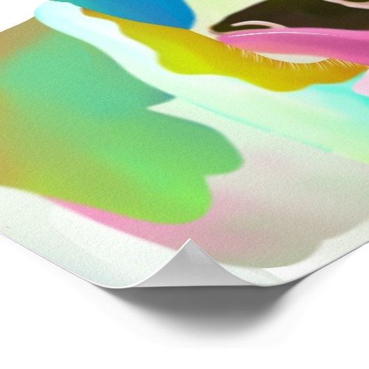 Kleurrijke koe poster (Hoek)