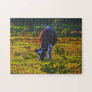 Kleurrijke Koe Poster Art Boerderij Puzzel Legpuzzel