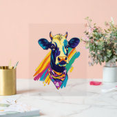 Kleurrijke Koe, Rainbow Koe Design Acryl Bord (Huwelijk)