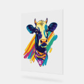 Kleurrijke Koe, Rainbow Koe Design Acryl Bord (Hoek)