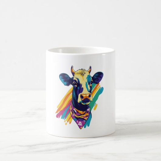 Kleurrijke Koe, Rainbow Koe Design Koffiemok (Center)
