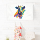 Kleurrijke Koe, Rainbow Koe Design Spandoek (Insitu)