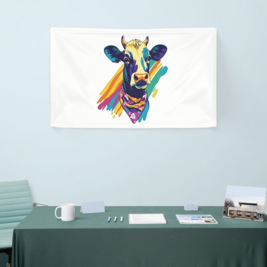 Kleurrijke Koe, Rainbow Koe Design Spandoek (Beurs)