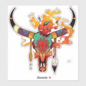 Kleurrijke Koe schedel Sticker (Vel)