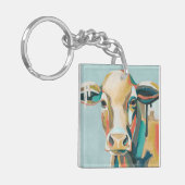 Kleurrijke Koe Sleutelhanger (Voorkant Links)