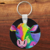Kleurrijke Koe Sleutelhanger (Voorkant)