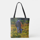 Kleurrijke Koe Texas Art Boerderij Tas (Achterkant)