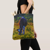 Kleurrijke Koe Texas Art Boerderij Tas (Dichtbij)