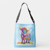 Kleurrijke Koeien in feestelijke vermommingen Crossbody Tas (Achterkant)