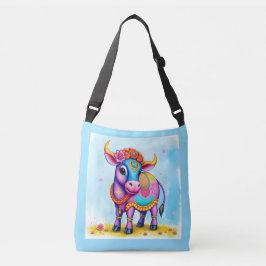 Kleurrijke Koeien in feestelijke vermommingen Crossbody Tas