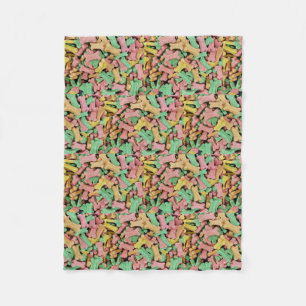 kleurrijke koekjes voor beendermeel van honden fleece deken