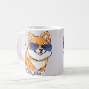 Kleurrijke koele hond met zonnebril Beach Vibes mo Koffiemok