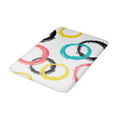 Kleurrijke, koele, moderne, trendy penseelcirkels badmat (Gekanteld)