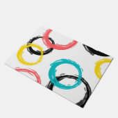 Kleurrijke, koele, moderne, trendy penseelcirkels deurmat (Schuin)