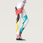 Kleurrijke, koele, moderne, trendy penseelcirkels leggings (Rechts)