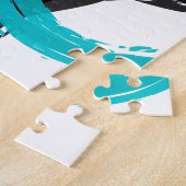 Kleurrijke, koele, moderne, trendy penseelcirkels legpuzzel (Zijkant)