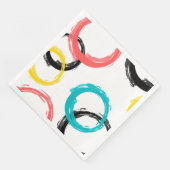 Kleurrijke, koele, moderne, trendy penseelcirkels servet (Hoek)