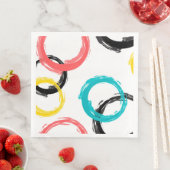 Kleurrijke, koele, moderne, trendy penseelcirkels servet (Insitu)