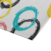 Kleurrijke, koele, moderne, trendy penseelcirkels snijplank (Hoek)