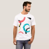 Kleurrijke, koele, moderne, trendy penseelcirkels t-shirt (Voorkant volledig)