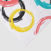 Kleurrijke, koele, moderne, trendy penseelcirkels tissuepapier (Detail)