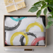 Kleurrijke, koele, moderne, trendy penseelcirkels tissuepapier (Geschenk)