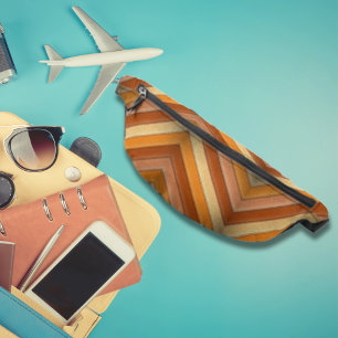 Kleurrijke koele rode lederen paneelstrepen heuptasje