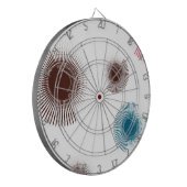 Kleurrijke, koele, trendomcirkels van stedelijke b dartbord (Voorkant Links)