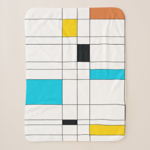 Kleurrijke, koele, trendy, moderne illustratie kun sherpa deken