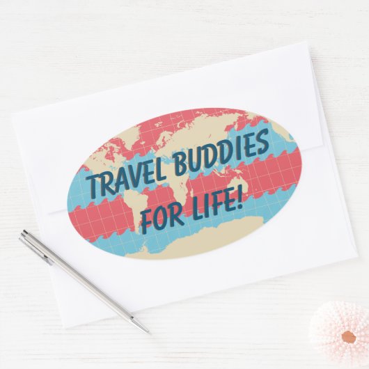 Kleurrijke Koffer Sticker (Envelop)