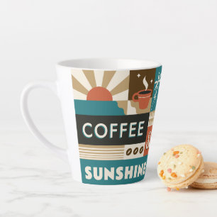 Kleurrijke koffie citaten latte mok