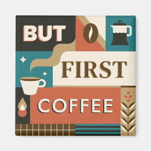 Kleurrijke koffie citaten magneet