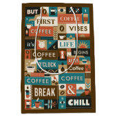 Kleurrijke koffie citaten medium cadeauzakje (Voorkant)