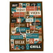 Kleurrijke koffie citaten medium cadeauzakje (Achterkant)