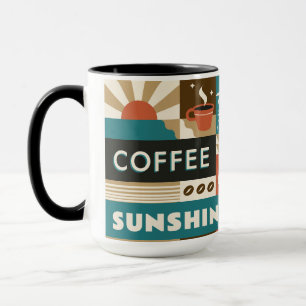 Kleurrijke koffie citaten mok