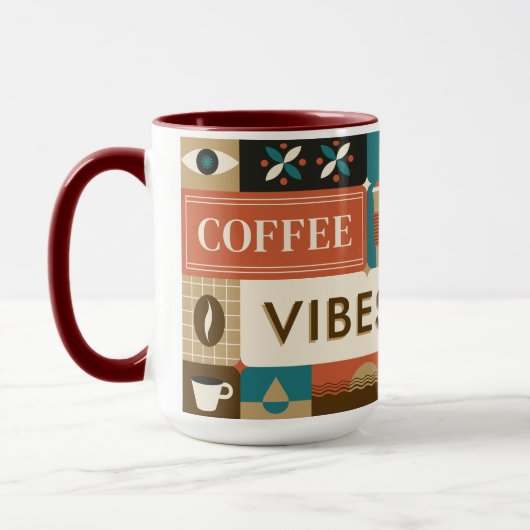 Kleurrijke koffie citaten mok (Links)
