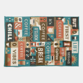 Kleurrijke koffie citaten theedoek (Horizontaal)