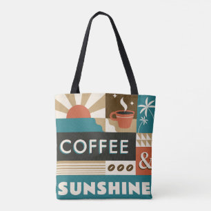 Kleurrijke koffie citaten tote bag