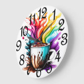 Kleurrijke koffie grote klok (Hoek)
