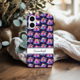 Kleurrijke koffie Latte iPhone 16 Hoesje