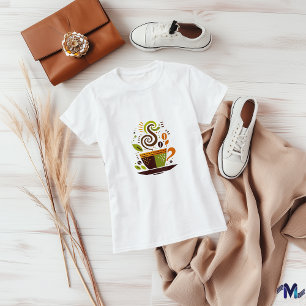 Kleurrijke koffiebeker Abstracte kunst T-shirt