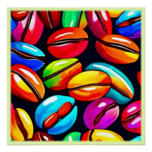 Kleurrijke koffieboon Abstracte kunst