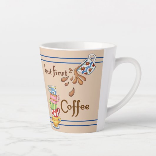 Kleurrijke koffiekopjes Latte Mok (Rechts)