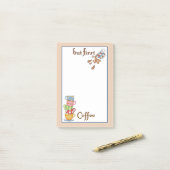 Kleurrijke koffiekopjes Post-it® notes (Op bureau)